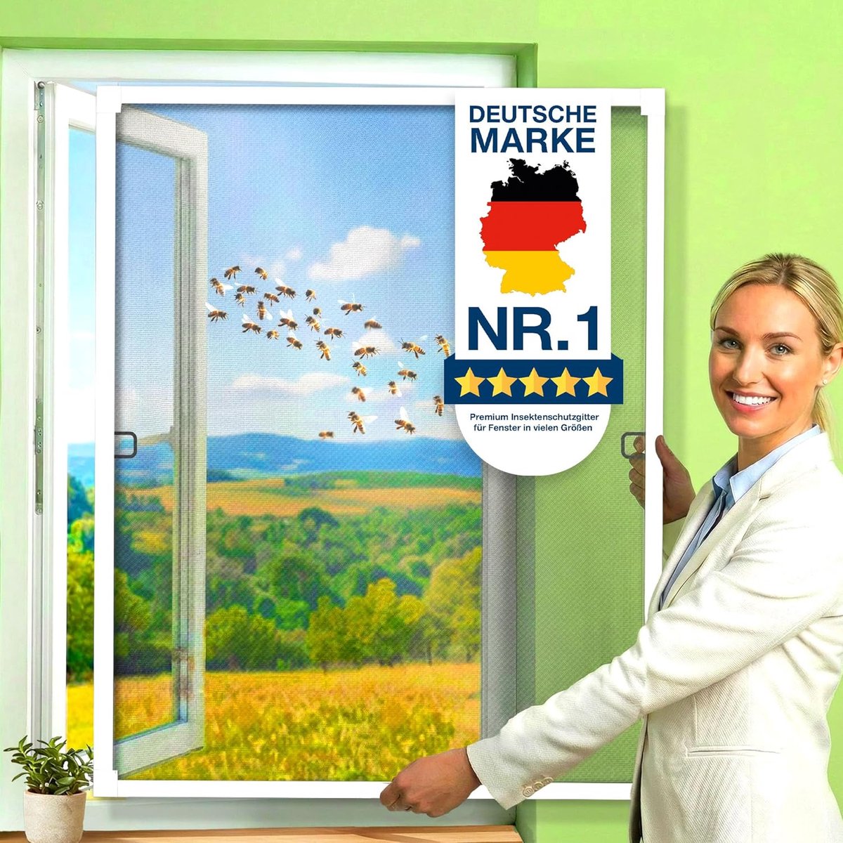Horren Set - Insectenwering Raam - Buitenleven Genieten - Montage Zonder Boren - 110x130 c