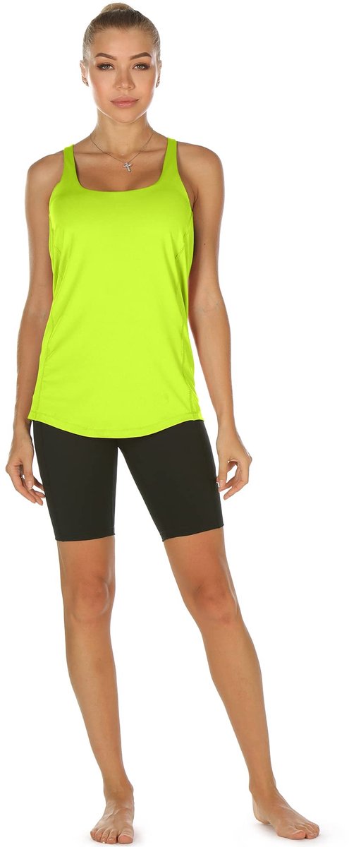 Dailygoods- Sporttop Dames 2-in-1 - Ingebouwde Beha - Lichtgewicht - Vochtafvoerend - Gedrapeerde Rug - Comfortabele Training - Yogashirt van Dailygoods — afbeelding 5