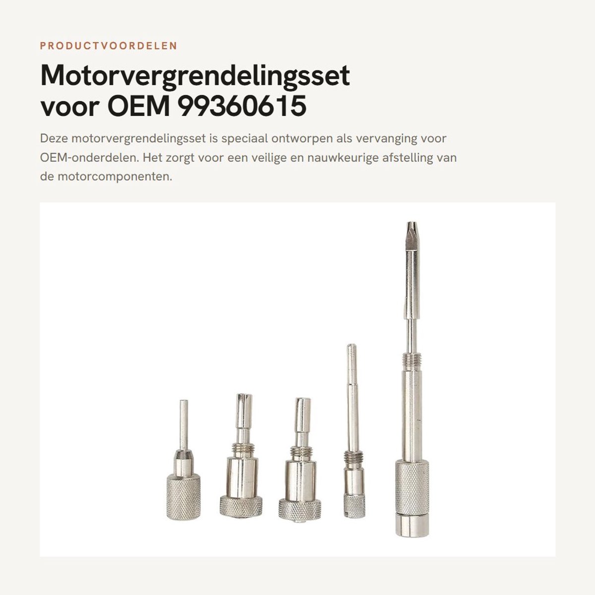 Dailygoods- Vergrendelingsset 5 Stuks - Motorinstelling - Nokkenasafstelling - Sensorvergrendelingspin - Krukasvergrendelingspel - Vervangende onderdelen 99360614/99360615/99360608 - Motorafstelset