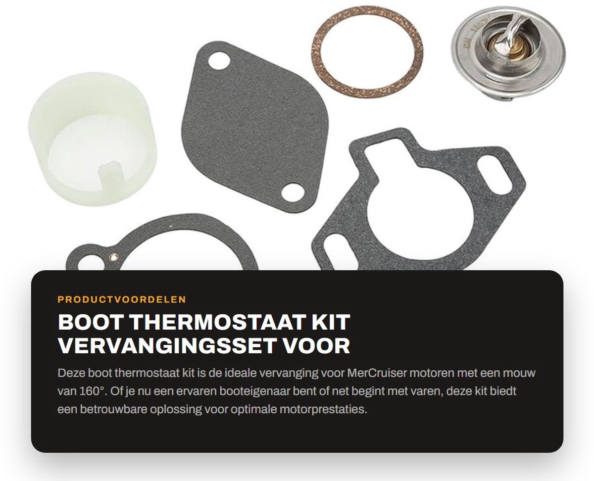 Dailygoods- Thermostaat Kit 160° - Vervanging voor MerCruiser - Hoogwaardig ABS/Metaal - Eenvoudige Installatie - Schokbestendig - Duurzaam - Bootthermostaat
