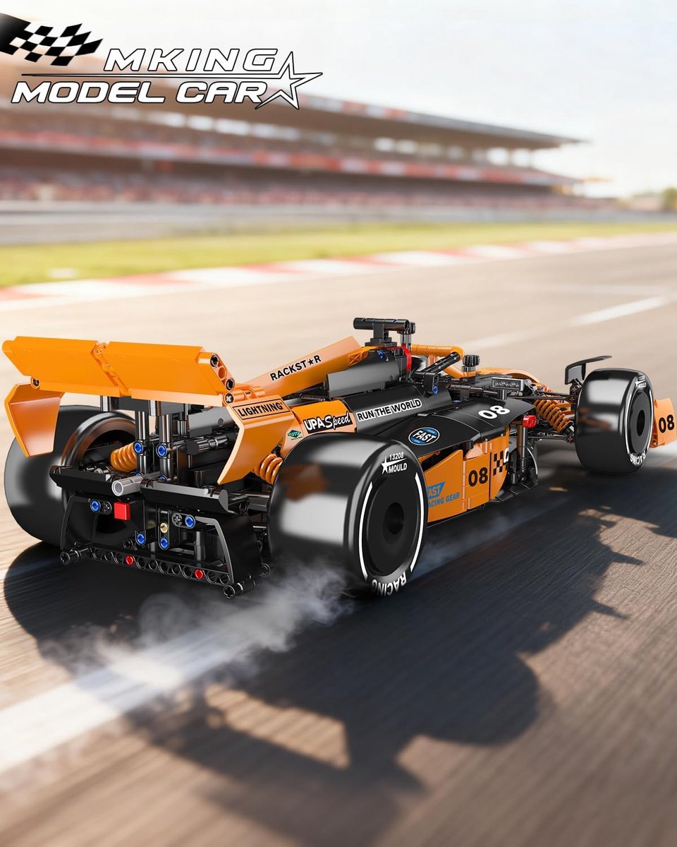 Mould King 13208 MCL Formule 1 1:8 bouwset | City fast champions adventure | Creator and classic motor bouwpakket | Technic speelgoed ideas voor volwassenen | Icons furious speed f1 auto geschikt voor Lego | Technische bouwdoos met 1480 bouwstenen — afbeelding 4