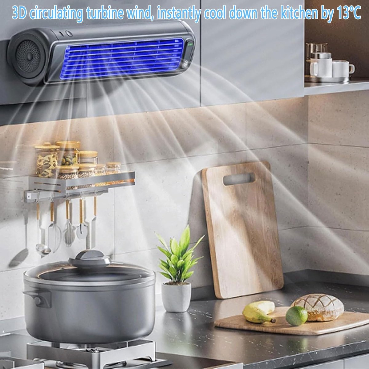 Mobiele Airco - Mini Koeler - Persoonlijke Koeling - Stille Werking - Compact Ontwerp - Abrikoos — afbeelding 4