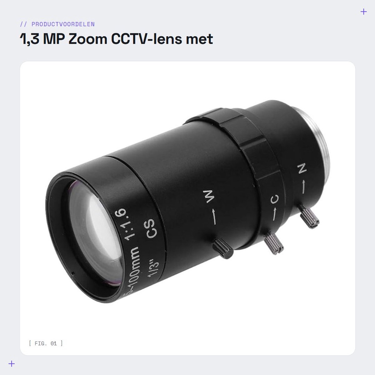 Dailygoods - 1,3 MP Zoom CCTV-lens met CS-montage