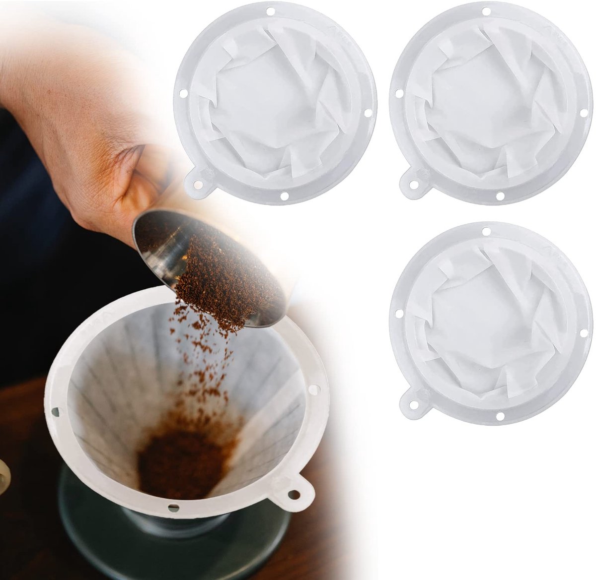 Dailygoods - ZoeTekway 3 stuks Nylon Zeef Fijne Koffiefilter Fijn Zeef Keuken Wijnfilter Notenmelkzakje Filterdoek voor het Filteren van Sojamelk, Wijn, Frituurvet en Sap (200 Mesh/300 Mesh/400 Mesh)
