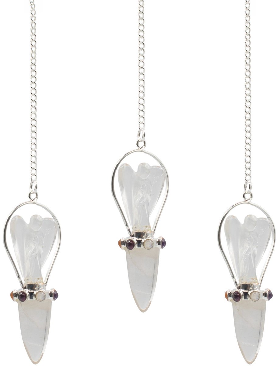 Celestial Guide - Two Piece Angel Pendulum - Chakra Band - Clear Quartz