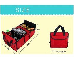 Inklapbare Organizer - Opvouwbare Tas - Kofferbak Opruimen - Waterdicht Oxford Materiaal - 60x31x28cm - Wit