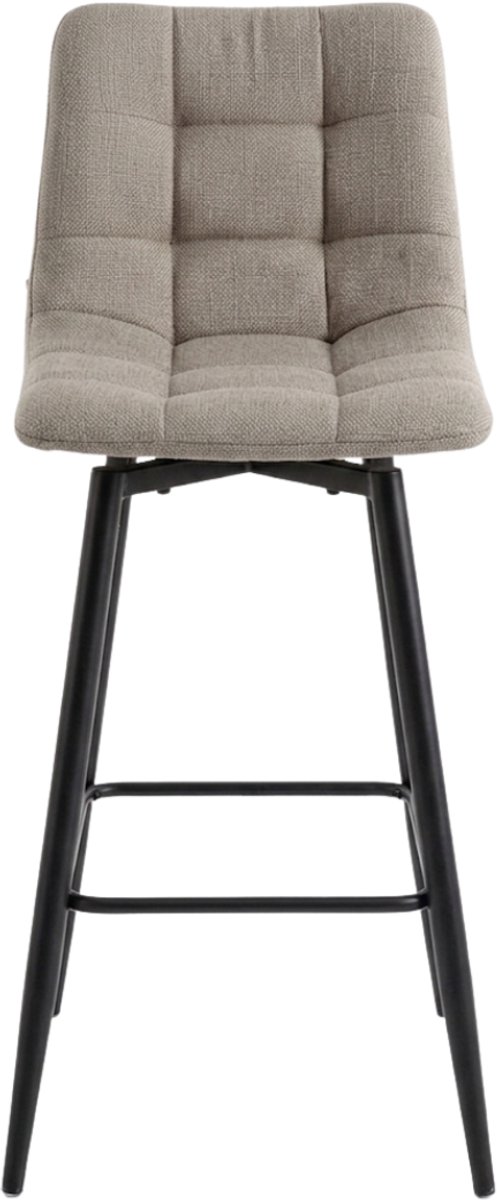 CALICOSY - Set van 2 gestoffeerde krukken in gemêleerde stof H94 cm - SIA
