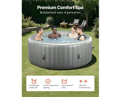 Lilac & Lily Hot Tub - Jacuzzi - Opblaasbaar - Bubbelbad - Verwarmingspomp - Kalmerende Jets - Spa - Binnen en buiten - Met Filter