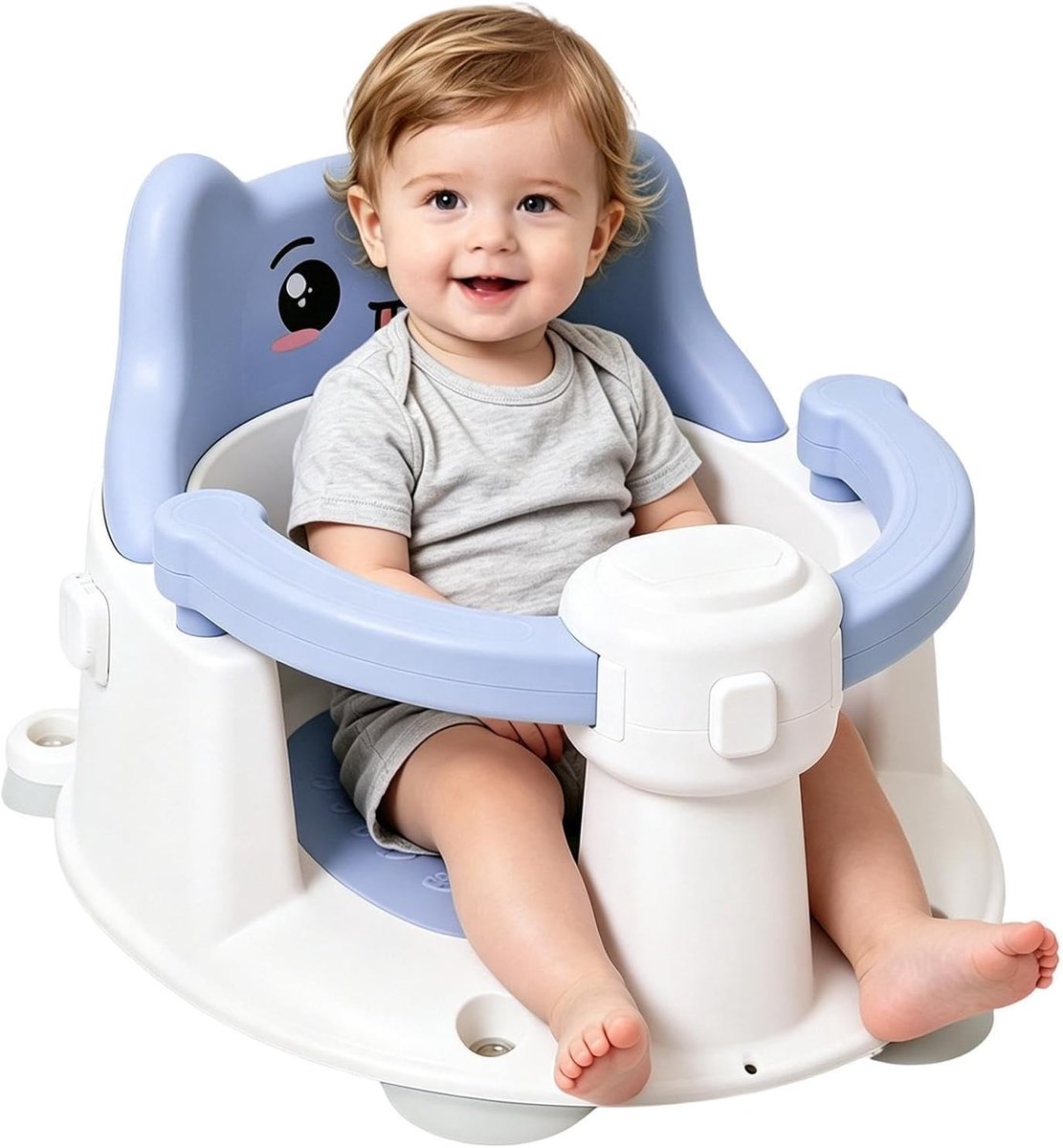 Kinderbadzitje - Baby badsteun - Veilig badderen - Antislip zuignappen - 36 x 29 cm - Blauw