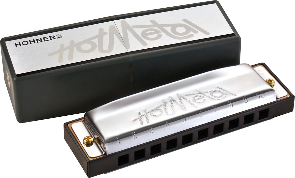 Hohner mondharmonica - Hot Metal - toonsoort C - voor beginners en gevorderden - diatonische standaard mondharmonica