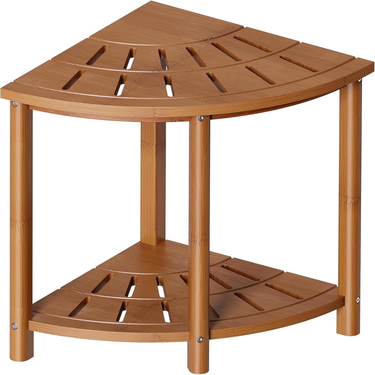Bamboe Douchebank - Badkamer Kruk - Comfortabel Douchen - Waterdichte Coating - Verstelbaar - Natuurlijk Bamboe