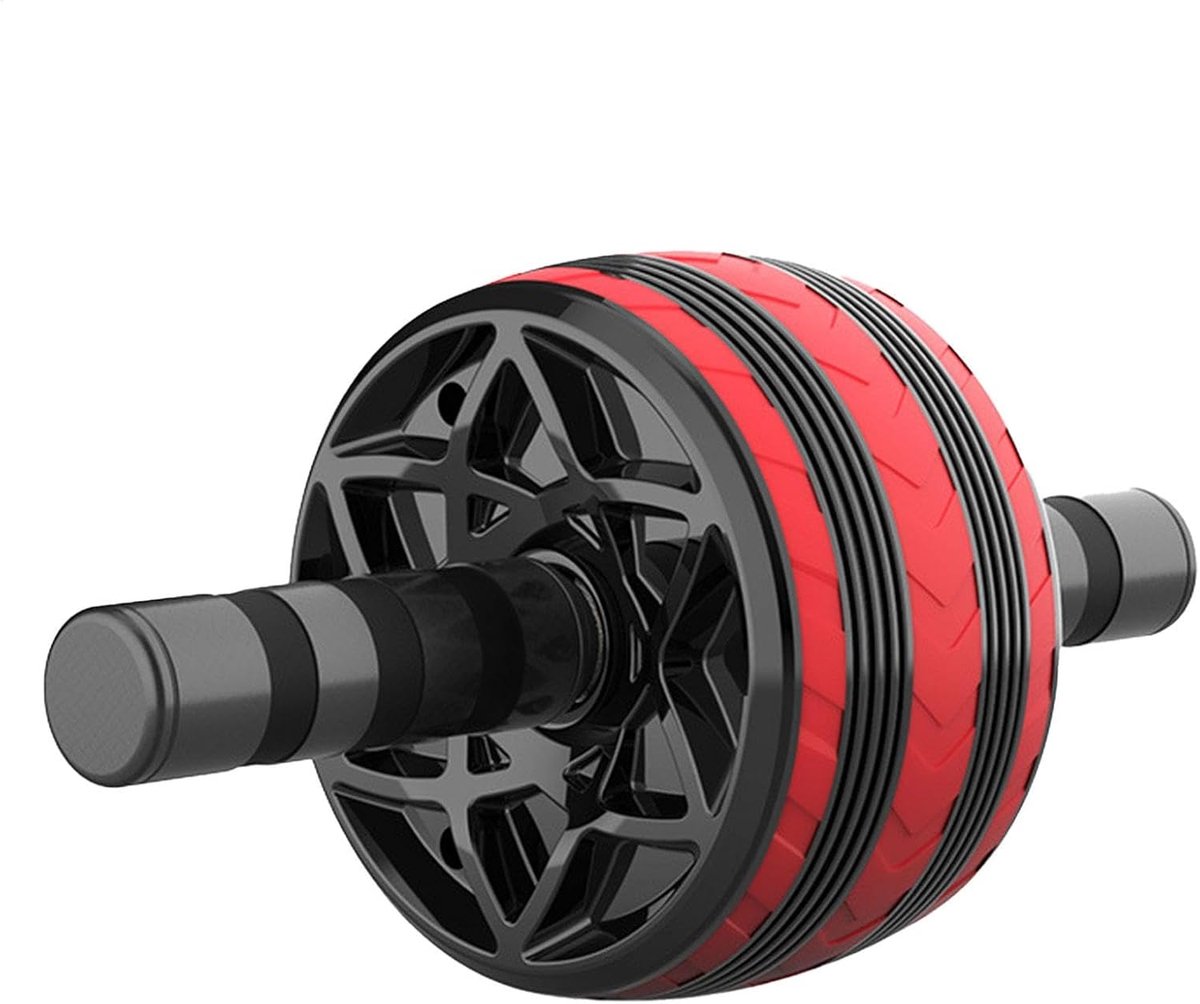 Buikspierwiel - Fitnesswiel Core - Krachtige Core Training - Dubbele Wielen Stabiliteit - 21x17x15 cm - Rood