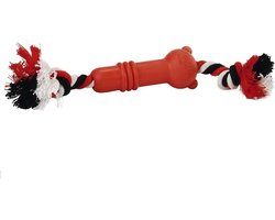 Hondenspeelgoed Sumo - Kauwspeelgoed Pups - Tijd Verdrijven - Onvoorspelbaar Stuiteren - 18 cm - Rood