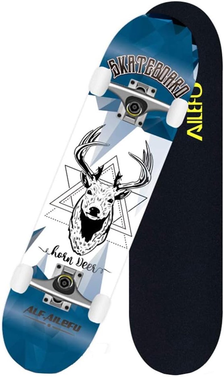 Longboard Skateboard Vierwieler Roller Straat Cruisen 7 Lagen Esdoornhout 31 x 8 inch A