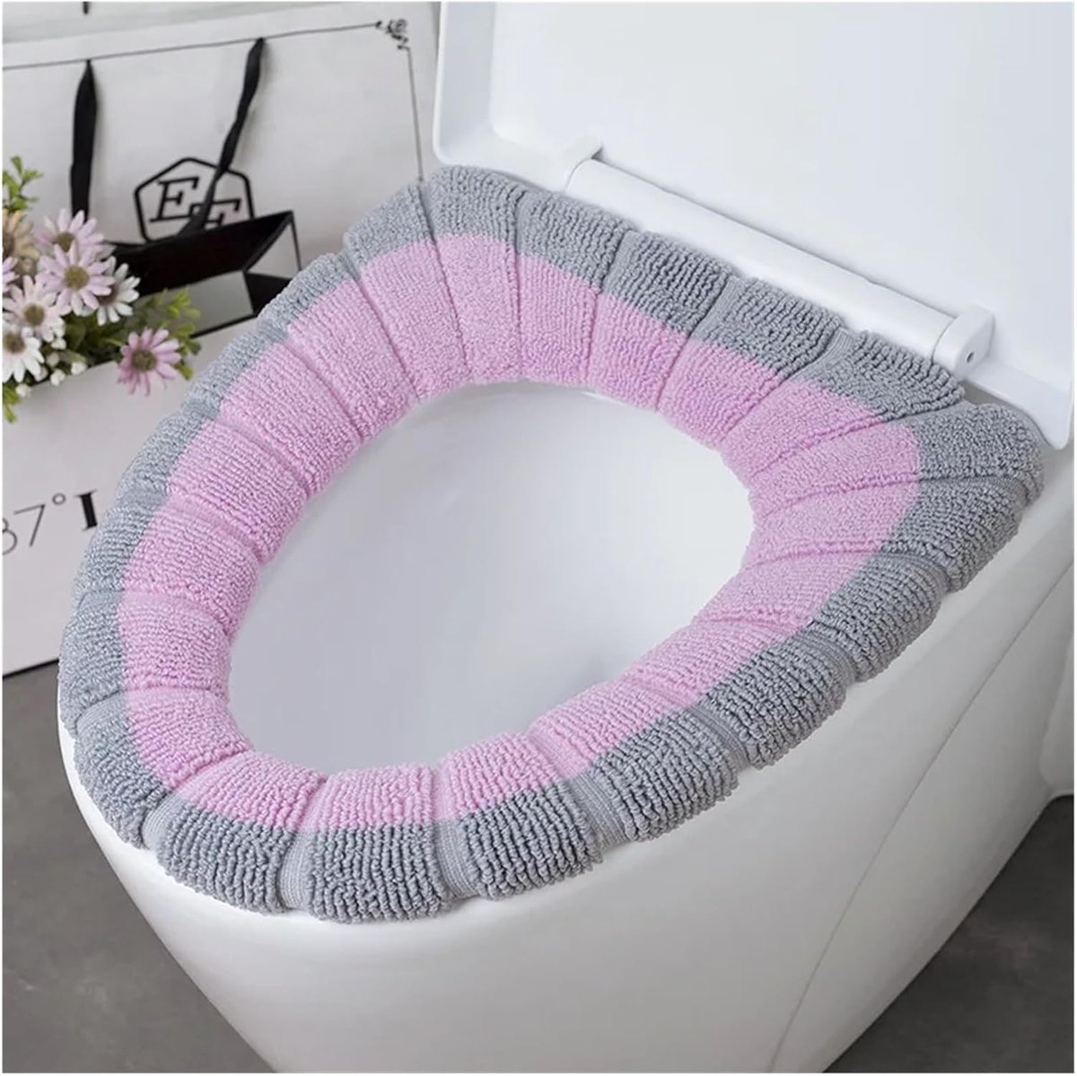 Toiletbrilhoes - Zachte wc-bril - Winter Warmte - Wasbaar met rits - Diameter 31 cm - Meerdere kleuren