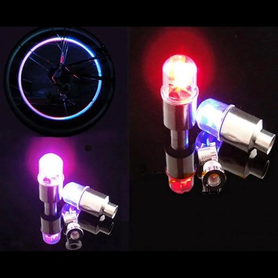 Fiets Wiel Verlichting - Fietslampjes Ventieldop - Fiets Veiligheid - Waterdicht Ontwerp - Universele Maat - Rood — afbeelding 2