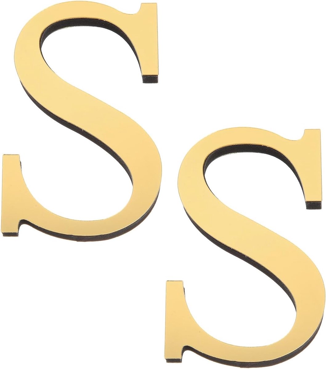 Alfabet Muurstickers - Letter S Decoratie - Huis Decoratie - 3D Spiegel Effect - 10 cm Hoo