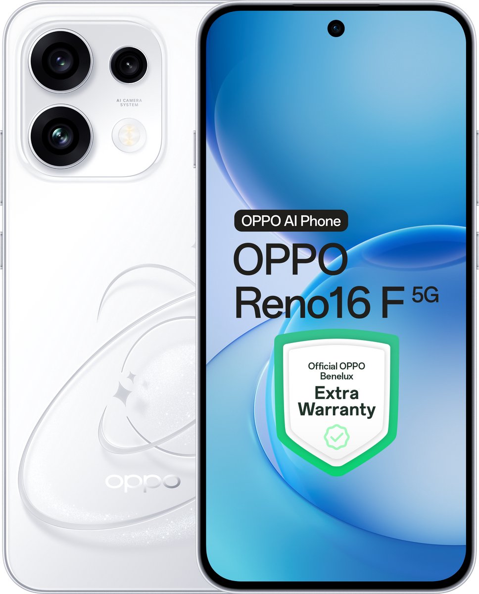 OPPO Reno16 F 5G 8+256GB Wit - Extra Garantie