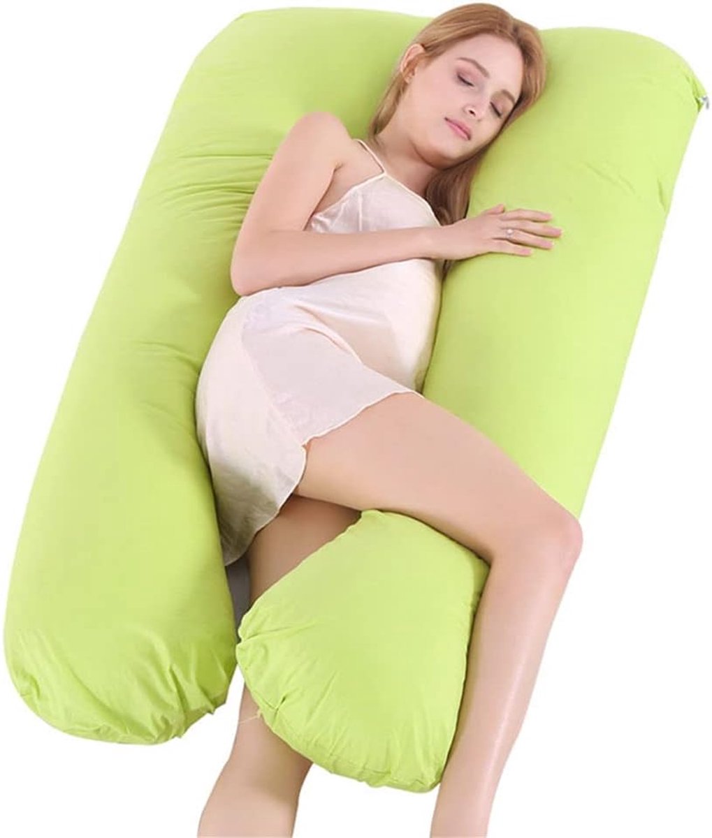 Zwangerschapskussen U-vorm - Maternity kussen - Comfortabel slapen - Volledige lichaamssteun - 150x80cm - Groen