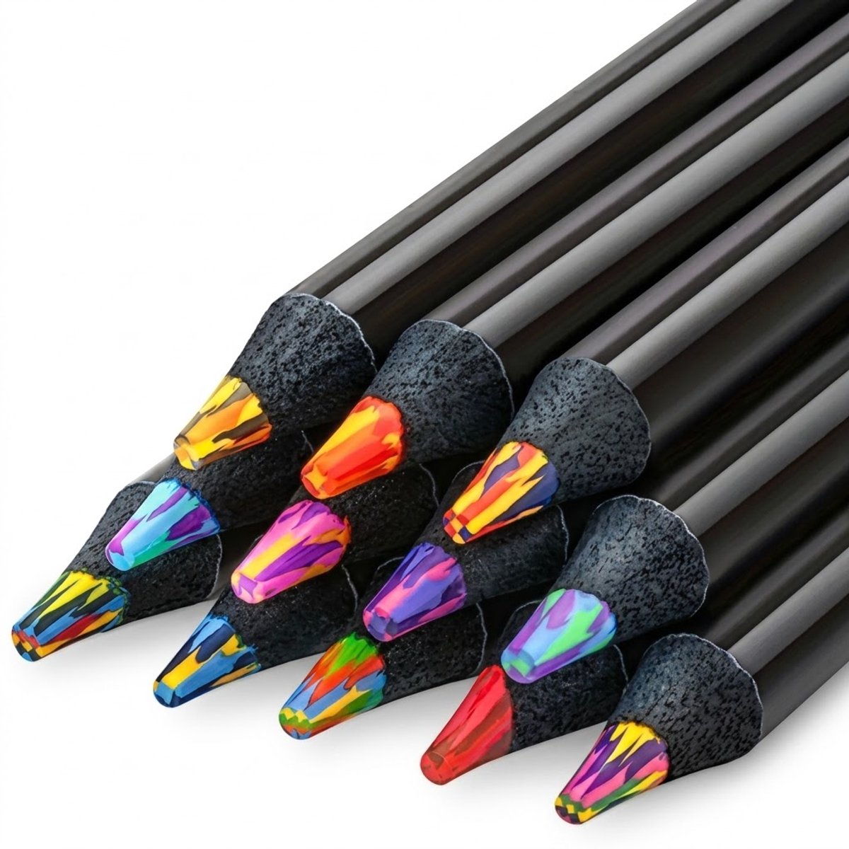 Multicolor kleurpotloden set dames heren regenboog potloden dikke kern kleurpotloden voor tekenen kleuren school en hobby 12 stuks