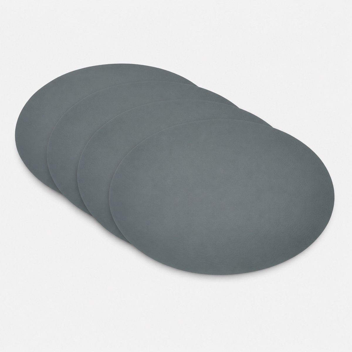 Placemat set gerecycled leer - ovaal - 33 x 45 cm - 4 stuks - Storm