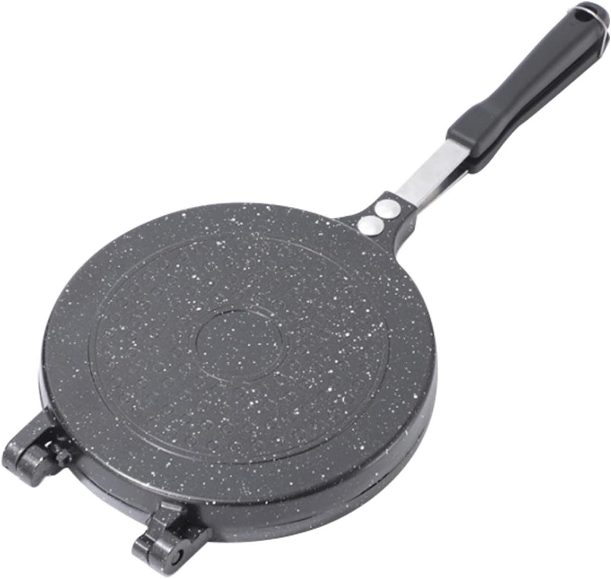 Dubbelzijdige Koekenpan Sandwich Pan Grill Ontbijt Maken Non-stick Aluminium 20 cm Diameter Zwart