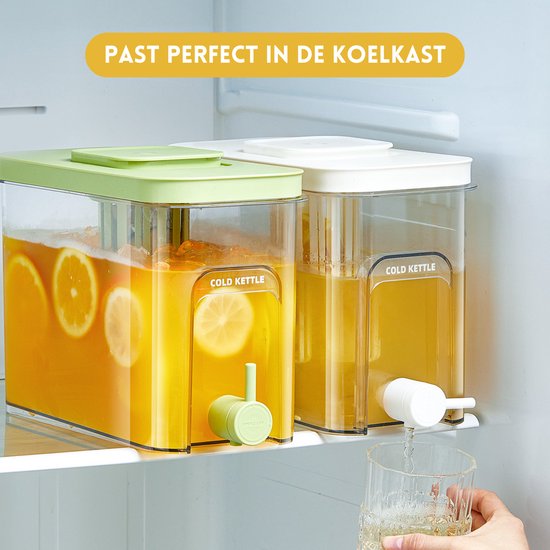Solud® Carafe à eau 4L - Distributeur de boissons avec robinet - Carafe - Carafe à eau - Distributeur de limonade - Distributeur d'eau