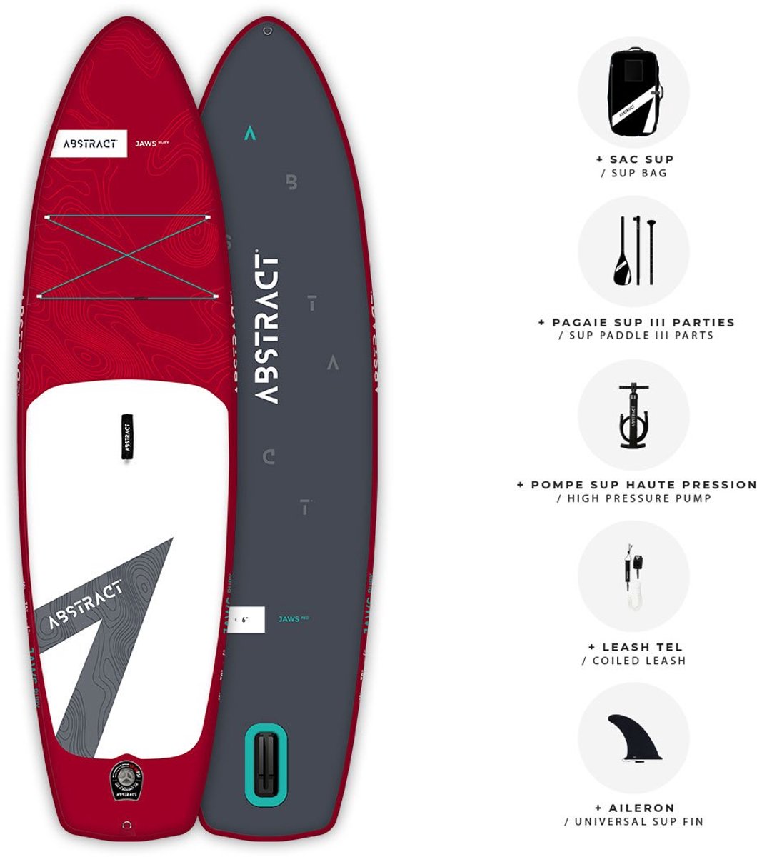 Jaws opblaasbare SUP-set 10 voet – allround paddleboard – beginners en gevorderden – 135 kg draagvermogen – lichtgewicht en compact