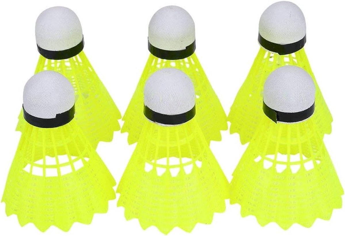 Set van 6 Veer Badmintonshuttles voor Binnen en Buiten - Ideaal voor Training en Sportactiviteiten