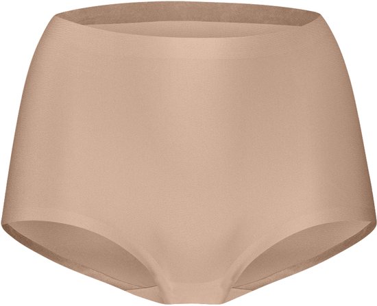 Naadloos, hoog getailleerd broekje in de kleur walnoot.