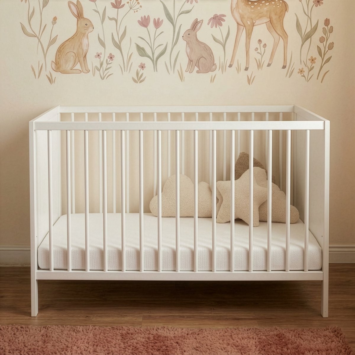 Love For Sleep Hugo Babybedje – Minimalistisch Ledikant 120x60 cm – Verstelbare Lattenbodem (3 Standen) – Exclusief Matras – Massief Hout – Wit