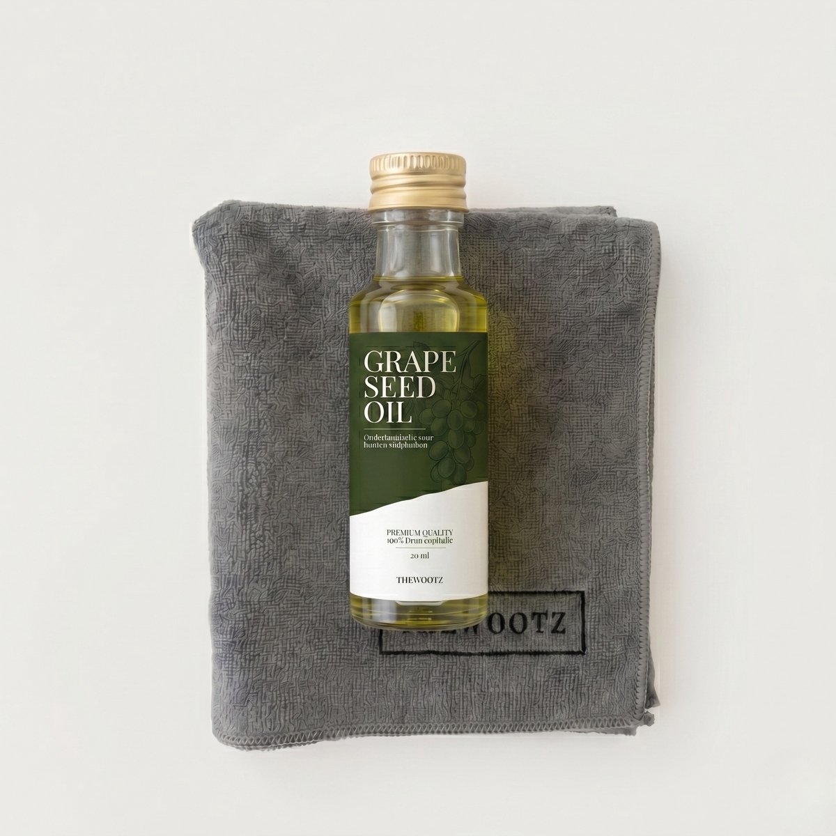 TheWootz Onderhoudsolie Starterspakket 20ml – 100% Druivenpitolie + Microvezeldoek – Snel Starten met Snijplankonderhoud voor je houten snijplank