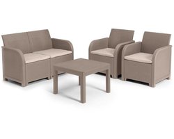 Allibert by KETER – SanRemo – Loungeset – 4 personen – Cappuccino