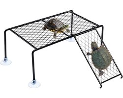 Schildpad Basking Dock - Rusteiland Reptiel - Zonnebaden Aquarium - Gemakkelijke Toegang Helling - Maat M - Zwart