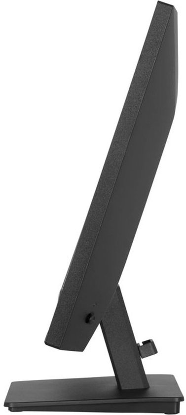 Zijprofiel van een zwarte iiyama monitor met standaard.