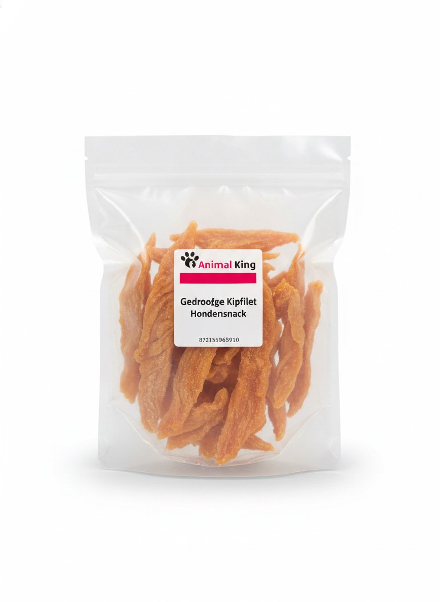animalking Kipfilet Hondensnack - Gedroogde Vleessnack voor Honden - 100% Natuurlijk - 500 gram