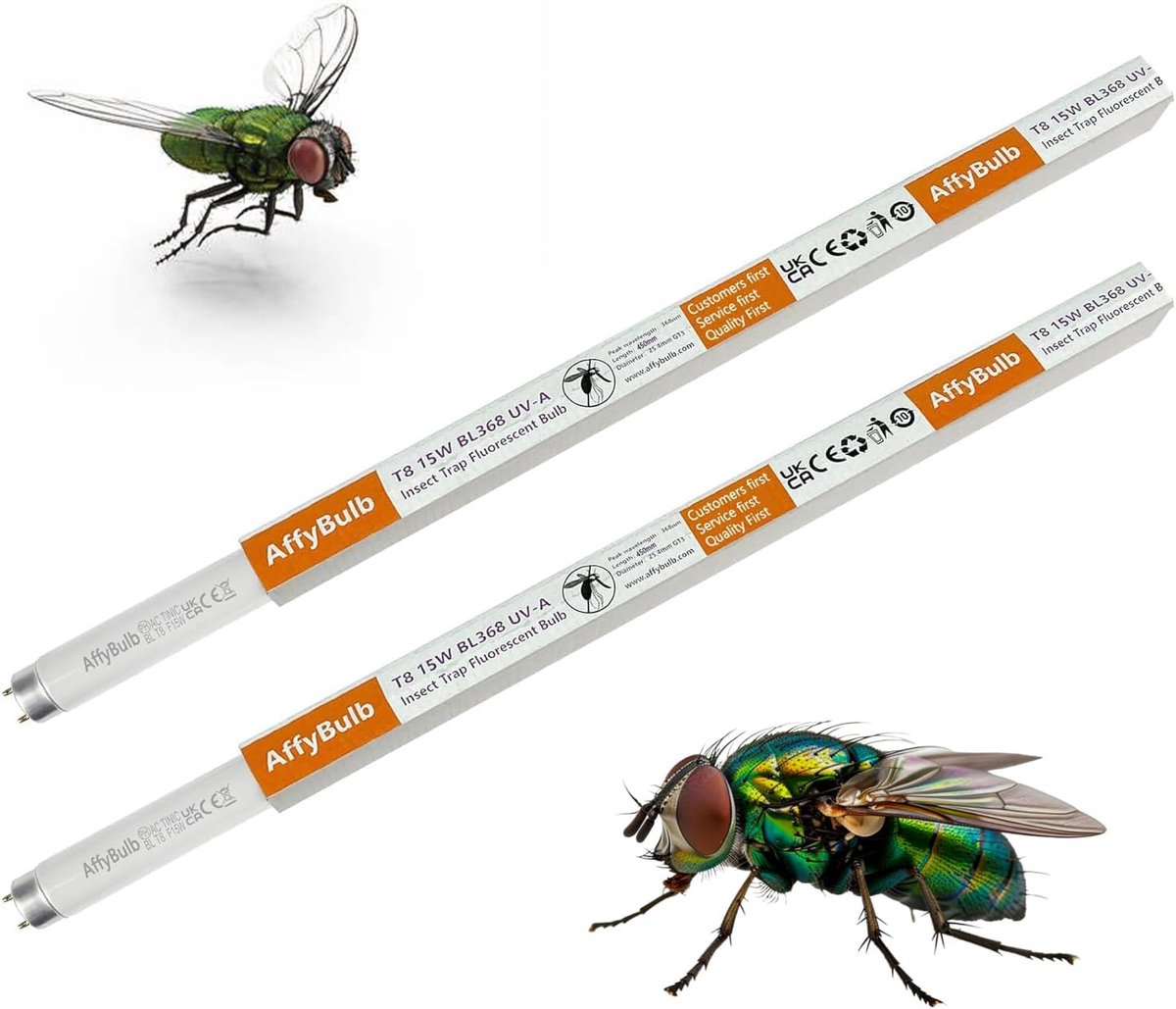SnelShoppen - FSL OEM T8 15W Vlieg Killer Bollen 2 Pakket - 18" UV BL368 Vervangingsbuis voor 30W Insect Killer/Bug Zapper - Perfect voor Tuin en Buit