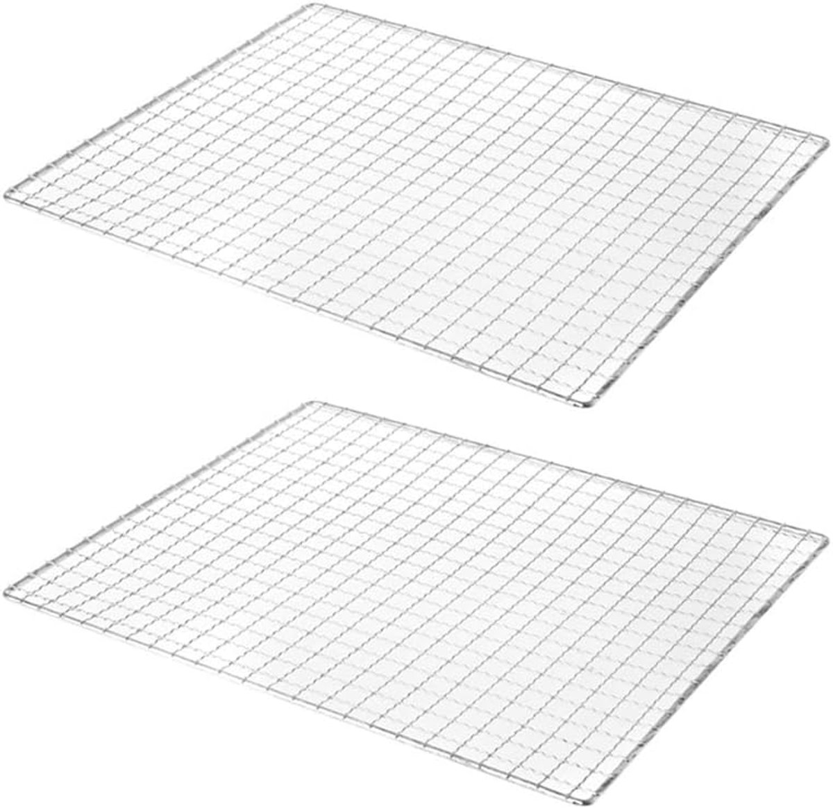Grillaccessoires Rvs Gebakken Grid - 2 Stuks - Non-stick Coating - Perfect voor Gas Of Houtskool Roosters - ShopVlot