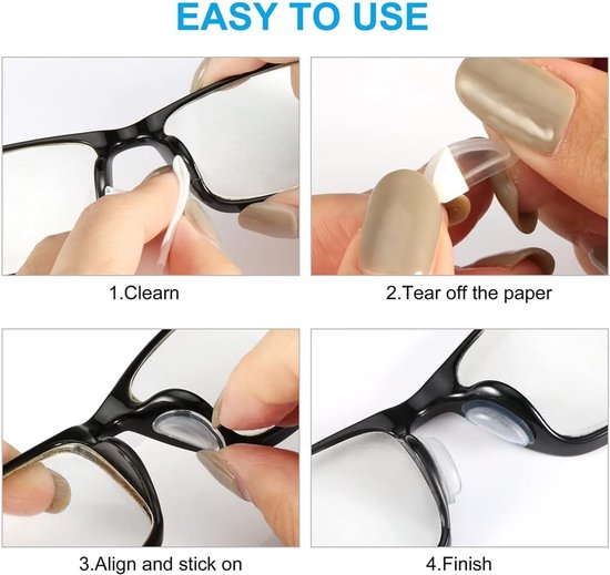 Siliconen Neussteunen voor Brillen en Zonnebrillen - Niet-Slip, Zelfklevend, Dikte 0.9mm, 1.8mm, 2.5mm, Transparant, Comfort en Stabiliteit — afbeelding 3