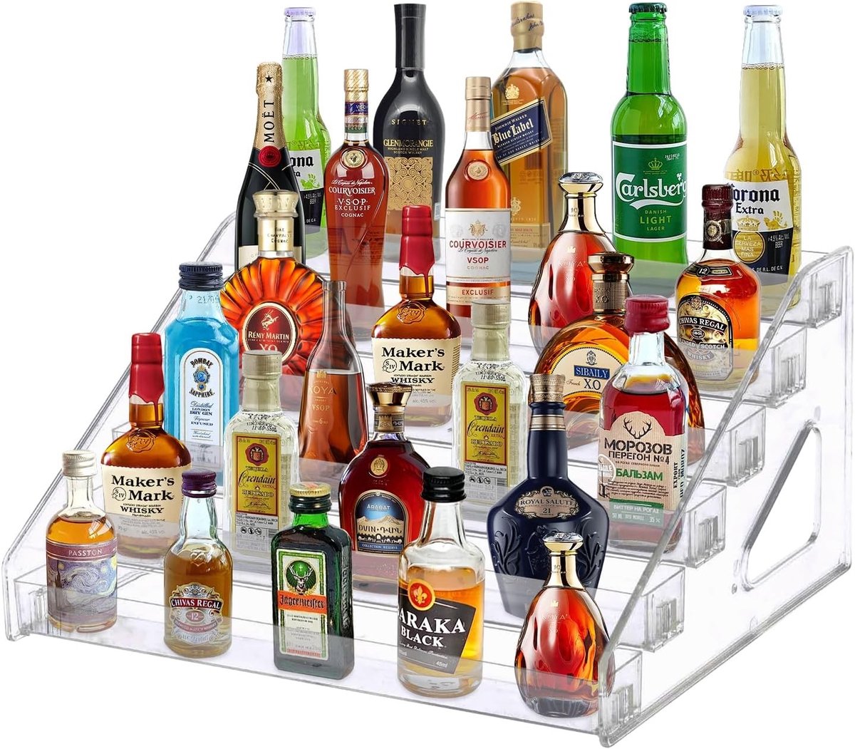 Zeslaagige barplanken voor drankflessen - Ideaal voor thuis, horeca en evenementen