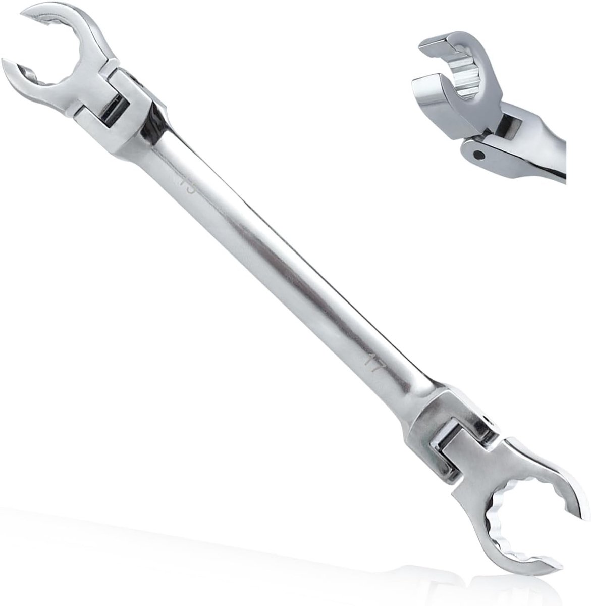 Flexibele dubbele steeksleutel 15x17mm voor automotive en sanitair - 40Cr staal, ideaal voor het repareren van flare moeren en leidingen