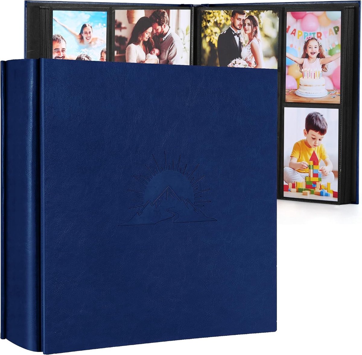 Fotoalbum voor 1000 foto's, 10 x 15 cm, kunstleer insteekalbum met elegant reliëf voor bruiloften, jubilea en babyfoto's, perfect voor familieherinneringen