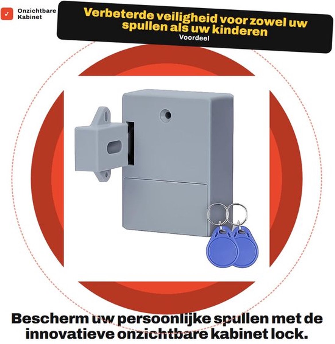 Onzichtbare Kabinet Lock - Digitale Vergrendeling - Veiligheidsoplossing voor Thuis - Geen Geperforeerd Gat - Geschikt voor Kinderen...