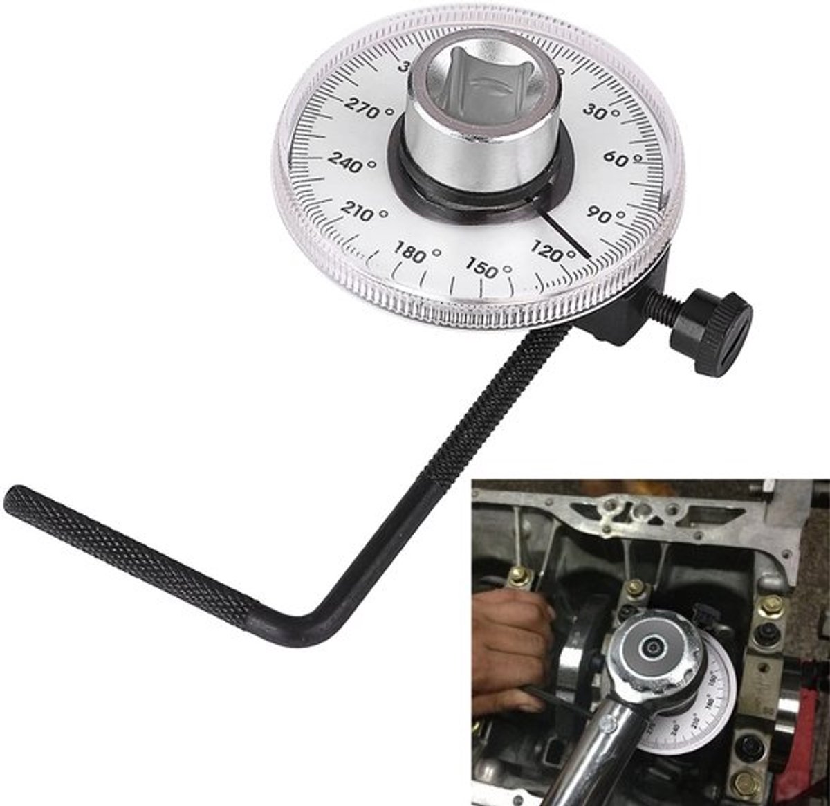 Draaimoment Gradenboog 360 Graden - 1/2 Inch - Verstelbare Arm - Nauwkeurig - Professionele Gereedschapsset - Hoge Betrouwbaarheid - Torque Wrench