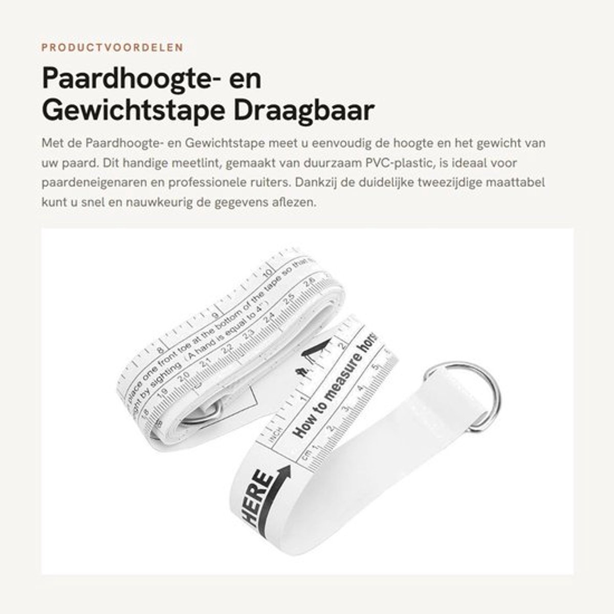 Hoogte- en Gewichtstape - Draagbaar Meetlint - PVC-plastic - Tweezijdige Maattabel - Veilig en Niet Giftig - Nauwkeurige Metingen - Dierenmeetlint
