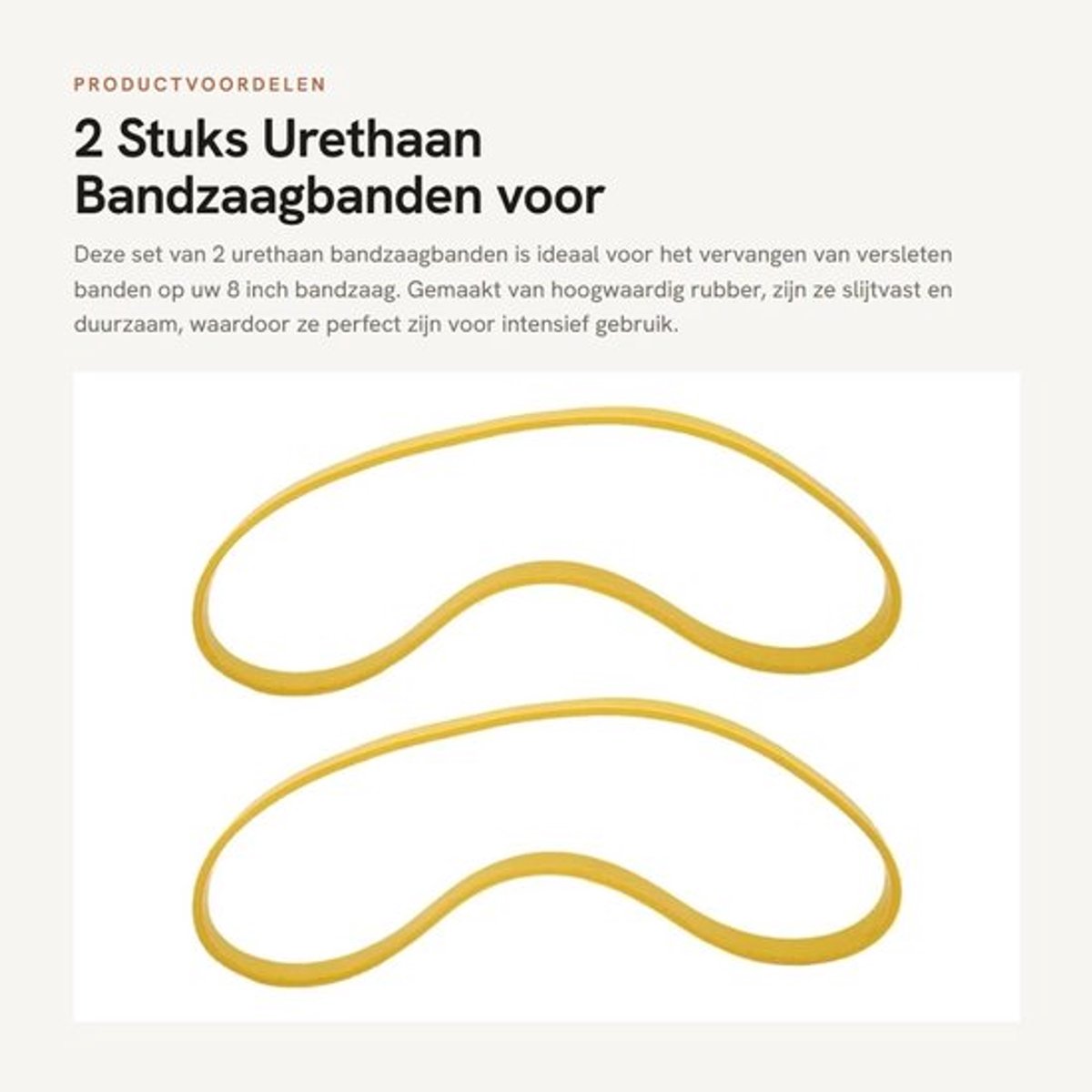 Bandzaagband 2 Stuks - Rubber - 12,55 mm Breed - 3,17 mm Dikte - Vervangende Onderdelen - Geschikt voor 8 Inch Bandzaagwielen - Zaagband