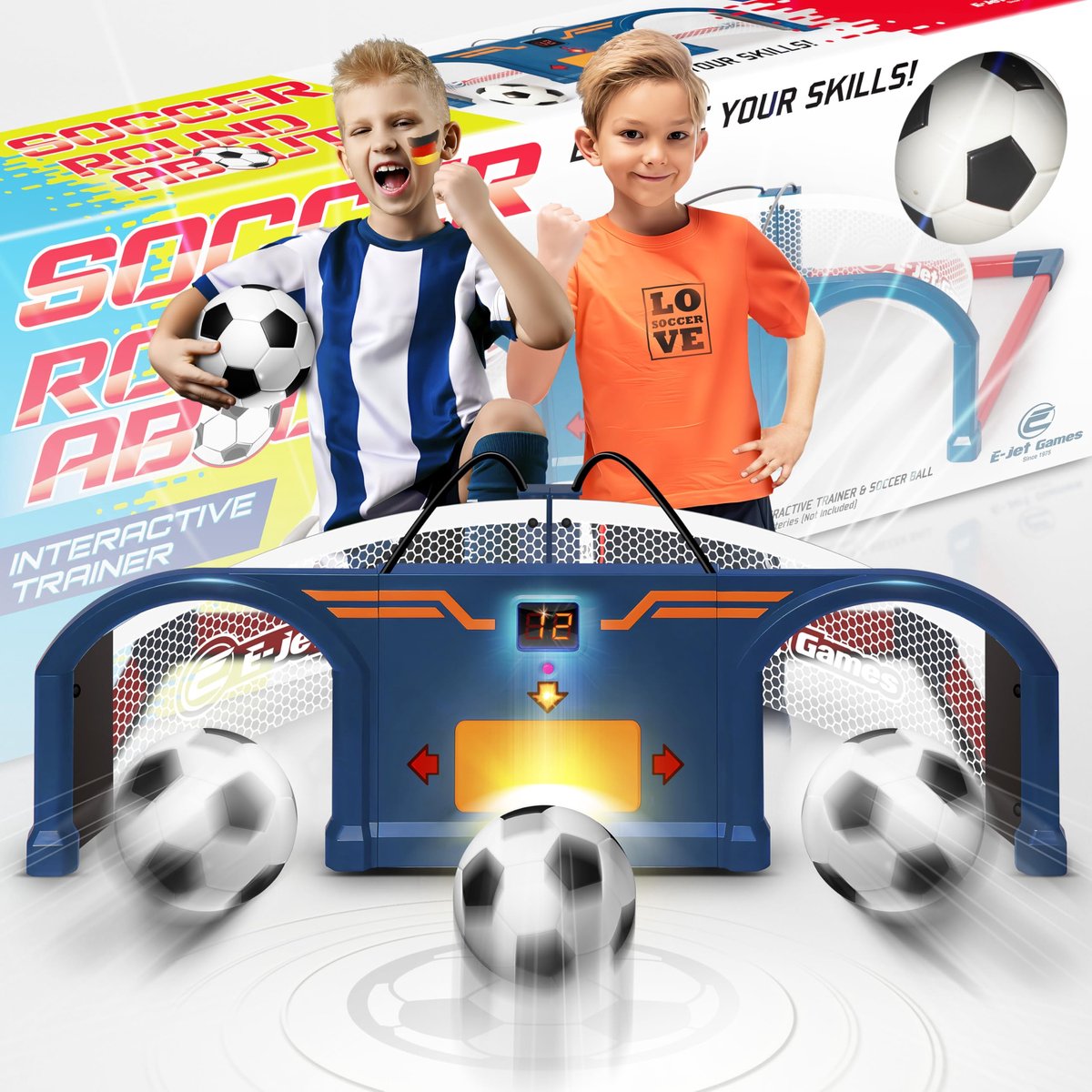 SnelShoppen - E-JET Voetbalspeelgoedset voor Kinderen - Indoor Soccer Speelgoed voor Jongens en Meisjes 6-10 Jaar - Perfect voor Verjaardag, Pasen en