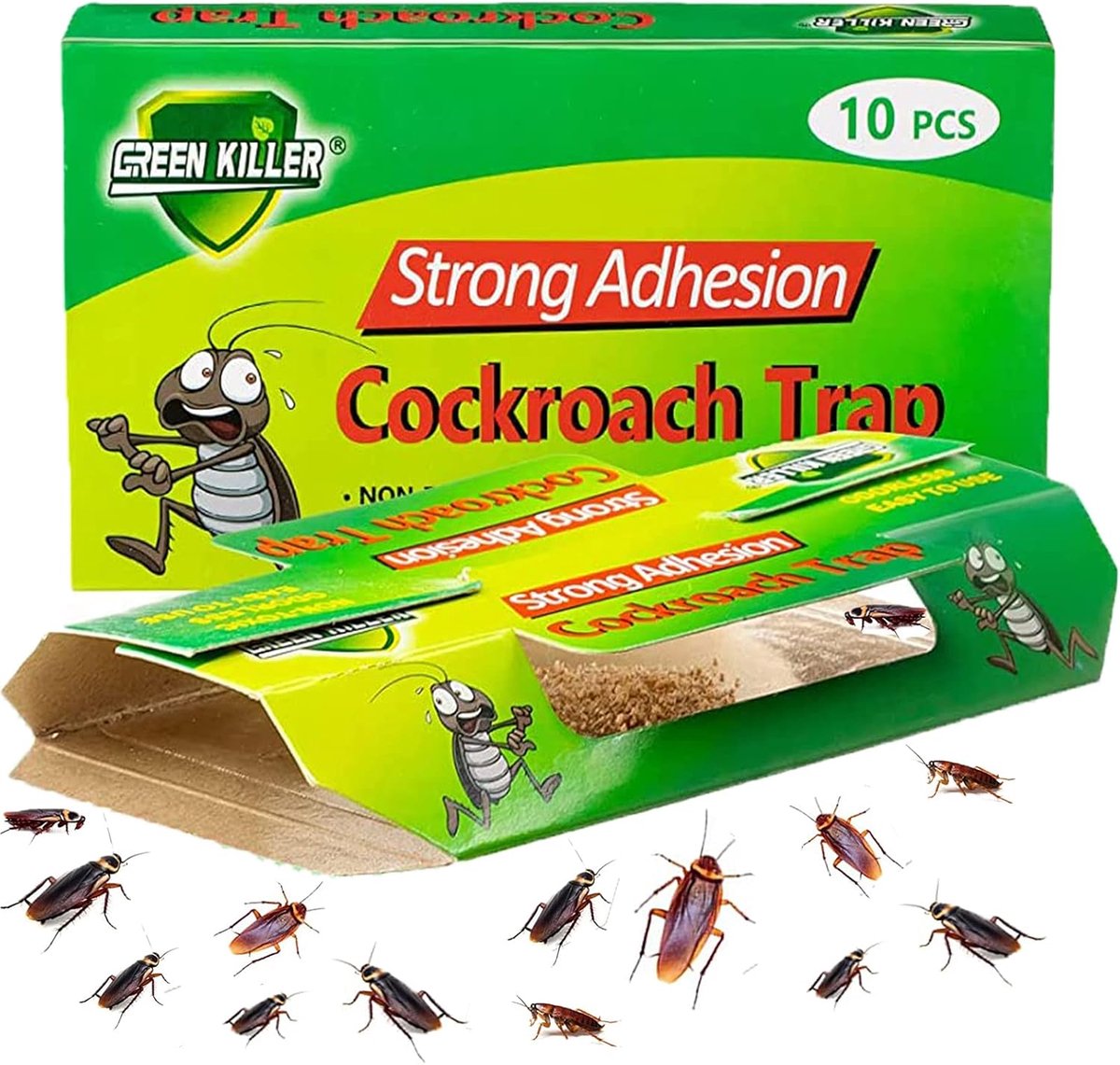 SnelShoppen - 10 Stuks Cockroach Trap - Krachtige Plakvallen voor Insecten - Niet-Toxisch en Veilig voor Huisdieren - Ideaal voor Keuken en Badkamer