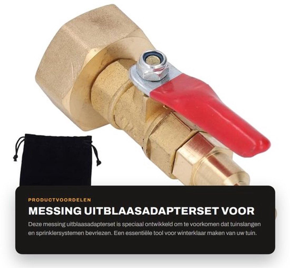 Messing Uitblaasadapterset voor Tuinirrigatie en Vorstbescherming