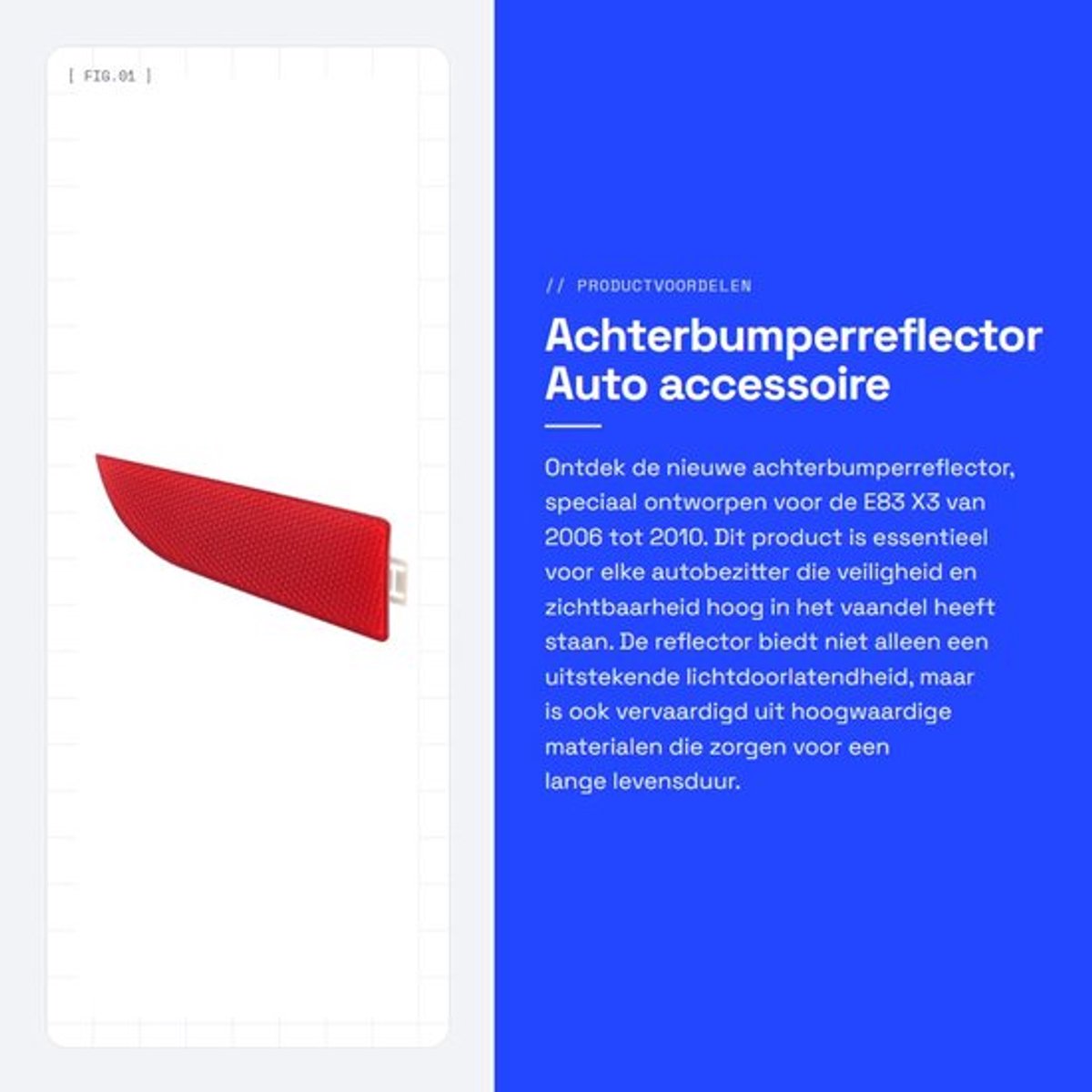 Achterbumperreflector - Auto accessoire - PMMA-kwaliteit - Geschikt voor E83 X3 - Reflectorlichtlens - Directe vervanging